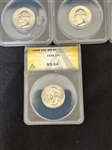 Group of (9) Graded US Silver Quarters