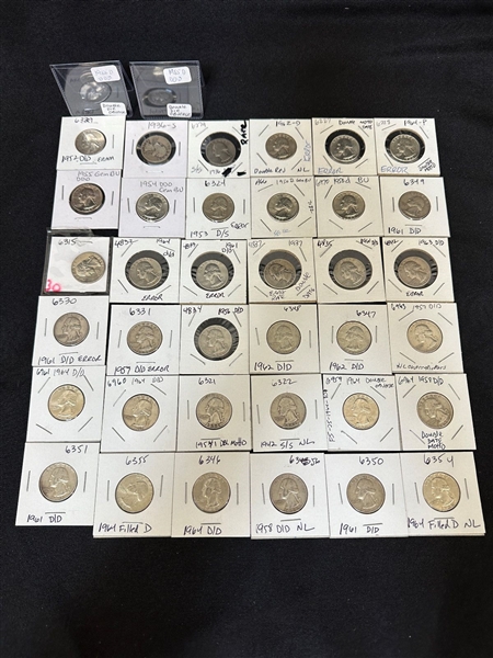 (38) US Silver Quarter Error Coins