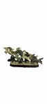 Carved Jadeite Glass Sculpture Stampeding Horses