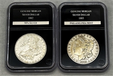 (2) Morgan Silver Dollars PCS Stamps & Coins