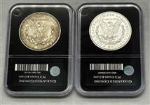 (2) Morgan Silver Dollars PCS Stamps & Coins