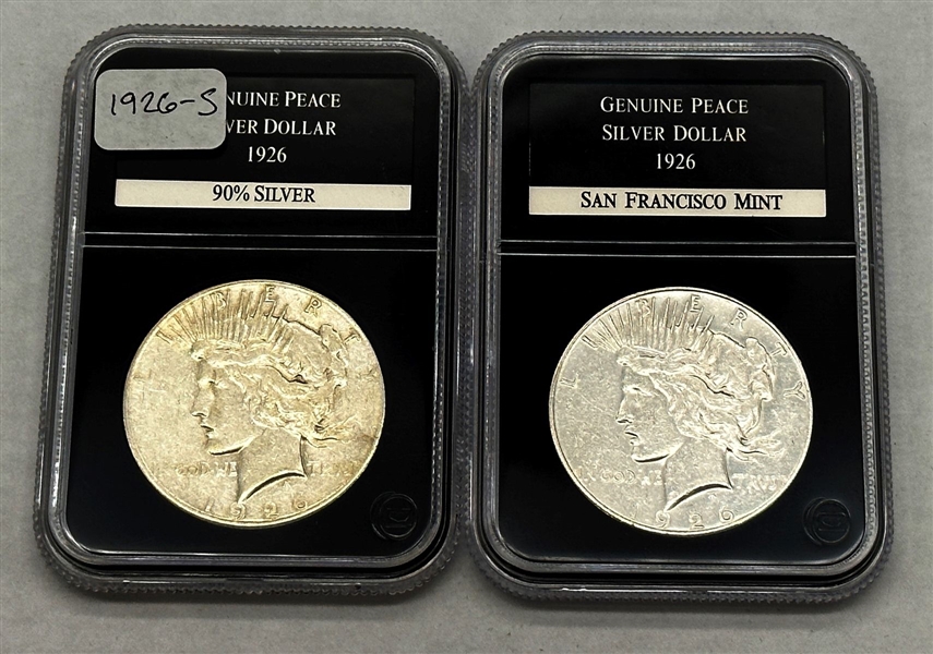 (2) Peace Silver Dollars PCS Stamps & Coins