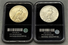 (2) Peace Silver Dollars PCS Stamps & Coins