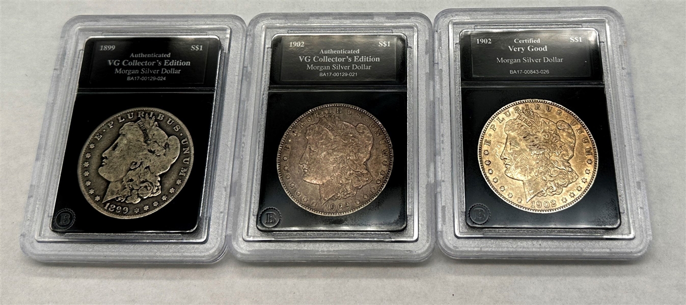 (3) Morgan Silver Dollars Bradford Exchange