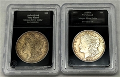 (2) Morgan Silver Dollars Braford Exhange