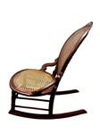Victorian Walnut Sewing Rocker with Cane Seat and Back