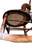 Victorian Walnut Sewing Rocker with Cane Seat and Back