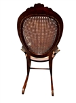 Victorian Walnut Sewing Rocker with Cane Seat and Back