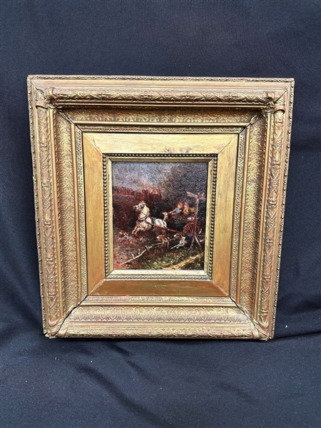 TOC Original Oil on Board "Women in Buggy"