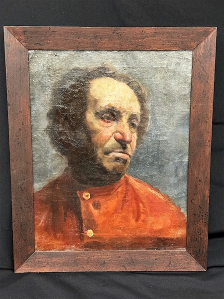 Original Oil on Canvas Portrait of a Man in Grumbacher Frame