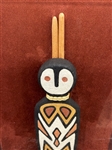 Aboriginal Firestarter Ochre & Charcoal on Timber by M. Anning (Boiyool)