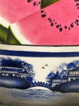 Petra Haas (PA 20th Century) Theorem Still Life Painting Watermelon in Blue Canton Bowl