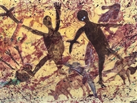 Aboriginal Australian Rock Painting on Paper by Jenuarrie