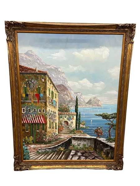 Original Oil on Canvas Italian Landscape Seascape