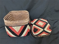 Aboriginal Australian Beaded Lidded Basket