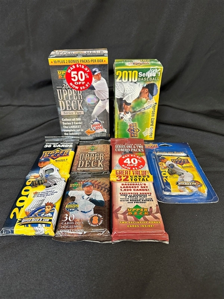 (6) Upper Deck Baseball Sealed Unopened Packs, Hanger Boxes