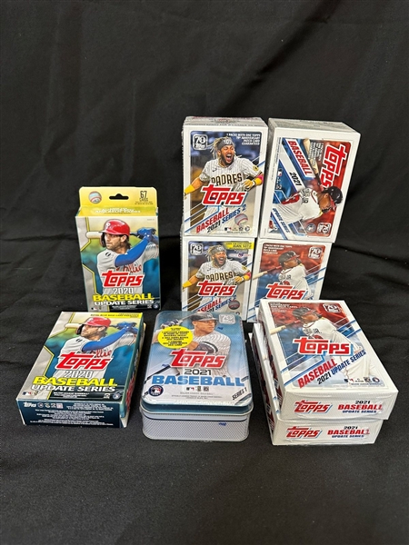 (9) MLB Baseball Topps Series 1, 2, Update Sealed Blaster and Hanger Boxes