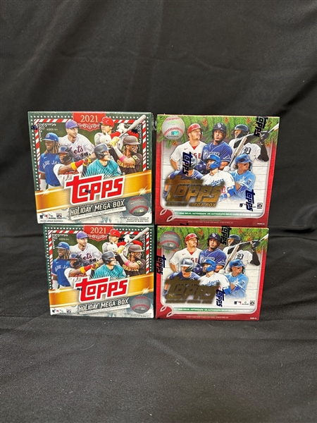 (4) Topps MLB Baseball Holiday Mega Boxes