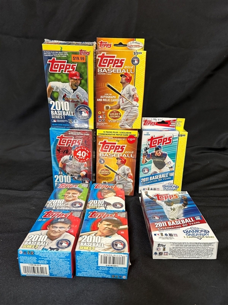 (10) Topps MLB Series 1, Series 2, Update Blaster Boxes, Hanger Boxes