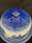 Staffordshire Serving Cake Platter Flow Blue Blakeney