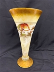 Italian Glass Hand Painted Gipar Vase