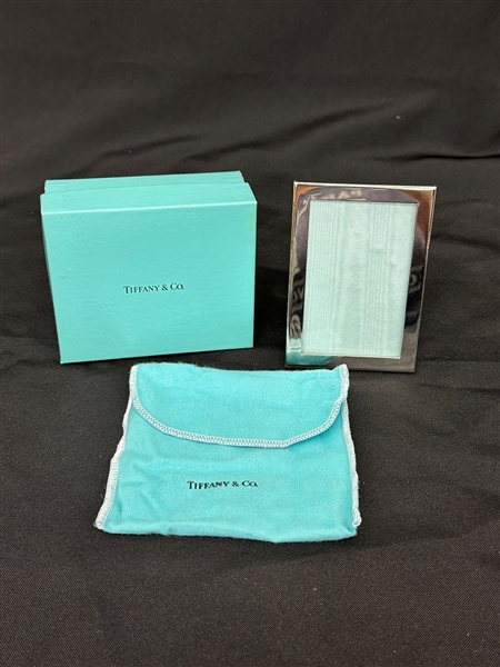 Tiffany and Company Silver Plate Picture Frame in Original Bag and Box