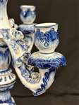 Blue and White Meissen Royal Copenhagen Style Porcelain Candelabra