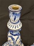 Blue and White Meissen Royal Copenhagen Style Porcelain Candelabra
