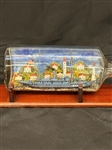 (2) Hand Made Painted Ships in Bottles on Stands