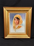 Hand Painted Framed Portrait Porcelain Tile