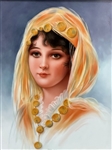 Hand Painted Framed Portrait Porcelain Tile