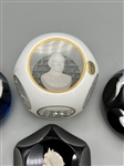 (1) Saint Louis Crissal Overlay Sulphide Paperweight Pope John Paul II, (3) Others