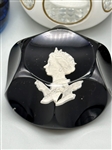 (1) Saint Louis Crissal Overlay Sulphide Paperweight Pope John Paul II, (3) Others