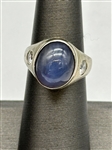 18k Gold Star Sapphire Cabochon Diamond Ring