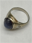 18k Gold Star Sapphire Cabochon Diamond Ring