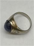 18k Gold Star Sapphire Cabochon Diamond Ring