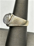 14k White Gold Topaz Cabochon Diamond Ring