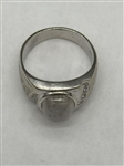 14k White Gold Topaz Cabochon Diamond Ring