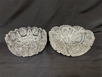 (2) American Brilliant Pattern Cut Glass Bowls