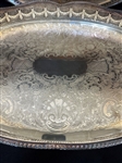 (2) Large Silver Plate Serving Trays Sheffield England, Viner's