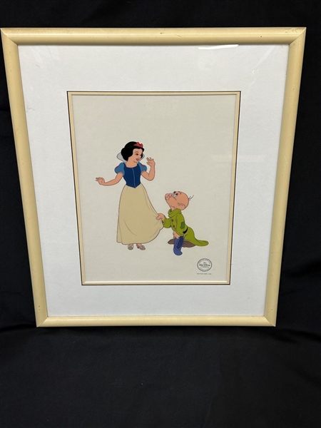 Snow White and Dopey Walt Disney Co. Animation Cel 1992