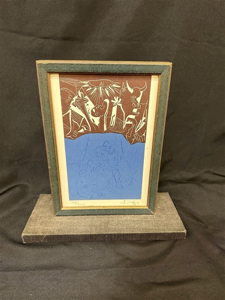 Laszlo Dus Linocut "Homage to Picasso"