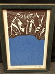 Laszlo Dus Linocut Homage to Picasso