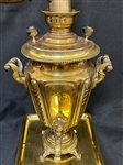 Brass Russian Samovar with Under Tray Hallmarked