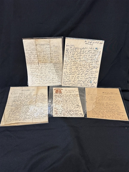(5) Hand Written Letters by Clyde Singer (American 1908-1999)