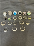 (20) Sterling Silver Rings Some With Stones 