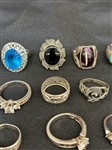 (20) Sterling Silver Rings Some With Stones 