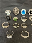 (20) Sterling Silver Rings Some With Stones 