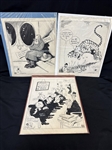 (3) Robert Satterfield (Cleveland Press Cartoonist) Original Story Board Comic Strips