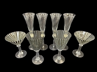 (8) Champagne, Martini, Wine Glasses
